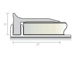 Perfil superior aluminio 25mm