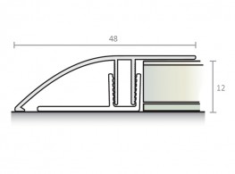 Profil de rattrapage 48 mm - Série aluminium avec base en PVC