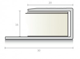 Perfil de acabado 16-20 mm - Serie de acabado aluminio