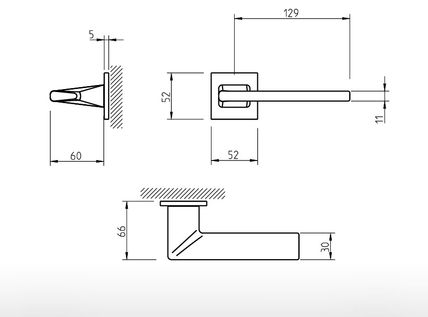Puxador - 4140 – 5SQ – desenho tecnico