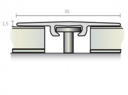 Perfil de transición 35 mm - Serie aluminio tornillo