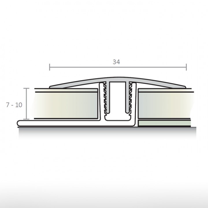 Perfil de transición PVC 34 mm