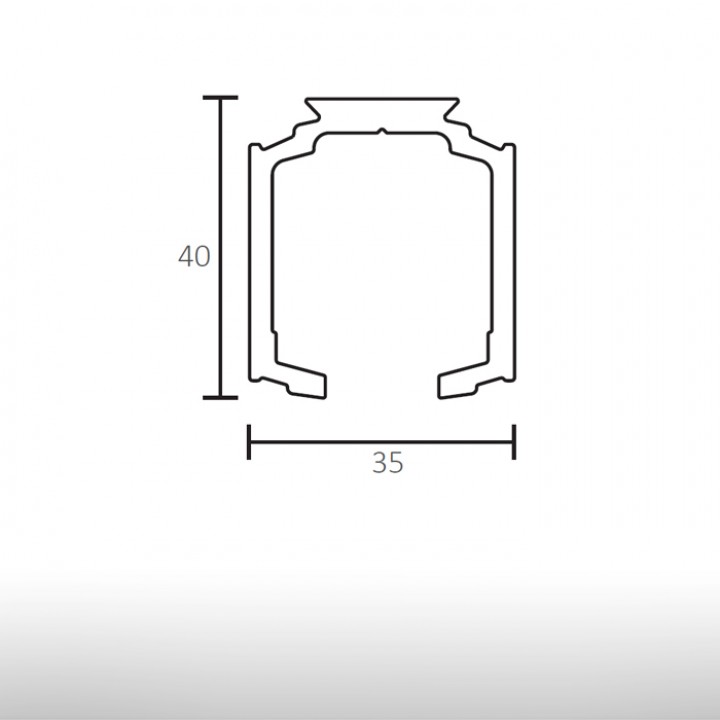 Desenho técnico - Calha de Alumínio OPENSPACE – 5
