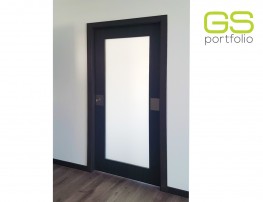 Frame for sliding door UNICO | Wooden door with glass opening