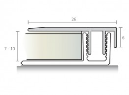 Perfil terminal 26 mm - Série alumínio c/base PVC