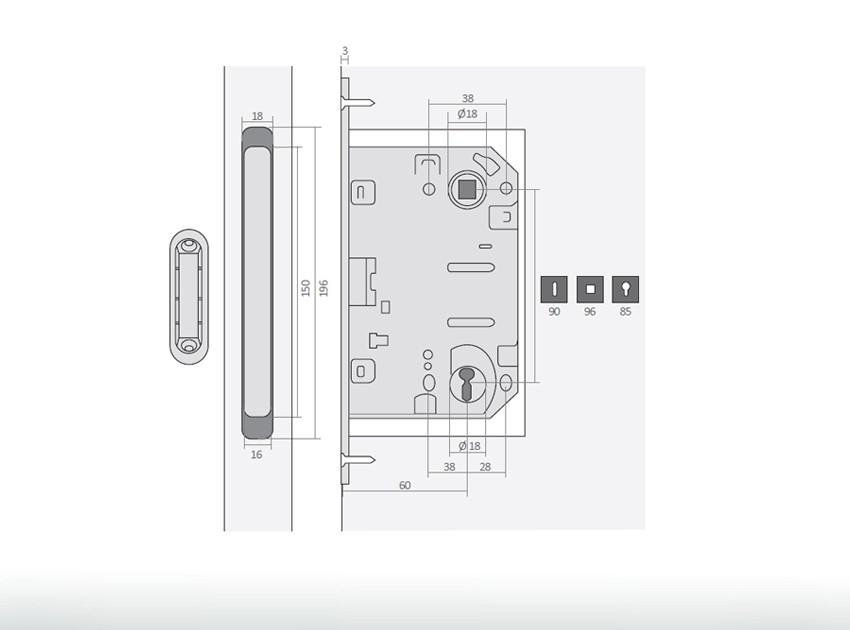 Desenho técnico - Kit de ferragens PLUS